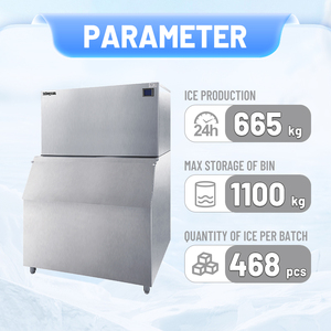 Máy làm đá thương mại chia tách 24 giờ có thể sản xuất tới 665/700 kg đá viên, phù hợp cho mục đích thương mại - Product Image 2