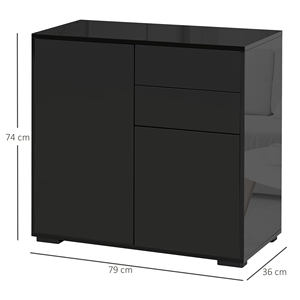 HOMCOM Gabinete Multiusos PARA EL Hogar y La Oficina con 2 Cajones y 2 Armarios, Push-Open, 79x36x74cm - Product Image 3