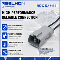 Connecteur automobile femelle étanche à 3 broches gris 9,5 mm haute intensité avec câble pour moto, référence 70253A-9.5-21