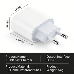 <span class=keywords><strong>Cargador</strong></span> de Pared PD de 20W para Teléfono 17/16/15/14/13, Tipo C a C, Carga Rápida QC3.0, Adaptador Multipuerto USB C de Carga Rápida - Product Image 5