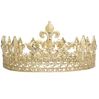 Couronne royale de qualité supérieure, en métal plein, plaquée argent et or, pour homme et garçon