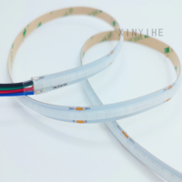Bandes lumineuses LED RGB flexibles Cob 24V 8mm 576 LED/m IP20 Ra90 Dimmable avec télécommande 5M pour la décoration intérieure et extérieure