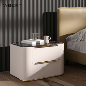 Wbert ตู้เก็บของข้างเตียงทรงสี่เหลี่ยมทำจากไม้เนื้อแข็งเฟอร์นิเจอร์ห้องนอนหรูหราแบบอิตาลีทันสมัย - Product Image 4