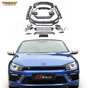 Parachoques de coche para <span class=keywords><strong>Volkswagen</strong></span> <span class=keywords><strong>Scirocco</strong></span>, mejora de la parrilla de parachoques delantero, lámpara de rejilla lateral, falda, difusor, Kits de carrocería - Product Image 1