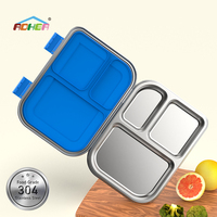 Boîte à bento Aohea en acier inoxydable 304, design résistant aux hautes températures, adaptée à une utilisation dans les écoles ou les bureaux