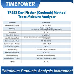 Testeur de teneur en eau dans l'huile de transformateur de bonne qualité, analyseur de traces d'humidité, garantie 1 an, <span class=keywords><strong>technique</strong></span> de titrage Karl Fischer - Product Image 3