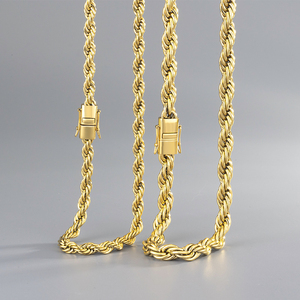 Baixo Preço 4 Pcs Set Moda Homens 18k Banhado A Ouro Aço Inoxidável Bizantino <span class=keywords><strong>Link</strong></span> Colar Impermeável Chunky Cadeia - Product Image 6