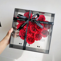 Coffret Cadeau de Luxe Saint-Valentin 2024 en Gros – Roses Éternelles Stabilisées, Durée de Vie 3-5 Ans – Idéal Remise de Diplôme, Noël