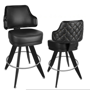 Commerciële casino pokertafel barkruk moderne stalen onderstel draaibare hoge nachtclub casino barkruk bistro bar thuisbar winkel - Product Image 3