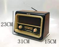 Radio vintage rétro en plastique Kemai MD-1911BT AM/FM/SW 3 bandes avec lecteur MP3 USB/SD/TF pour haut-parleur haute puissance solaire/d'urgence