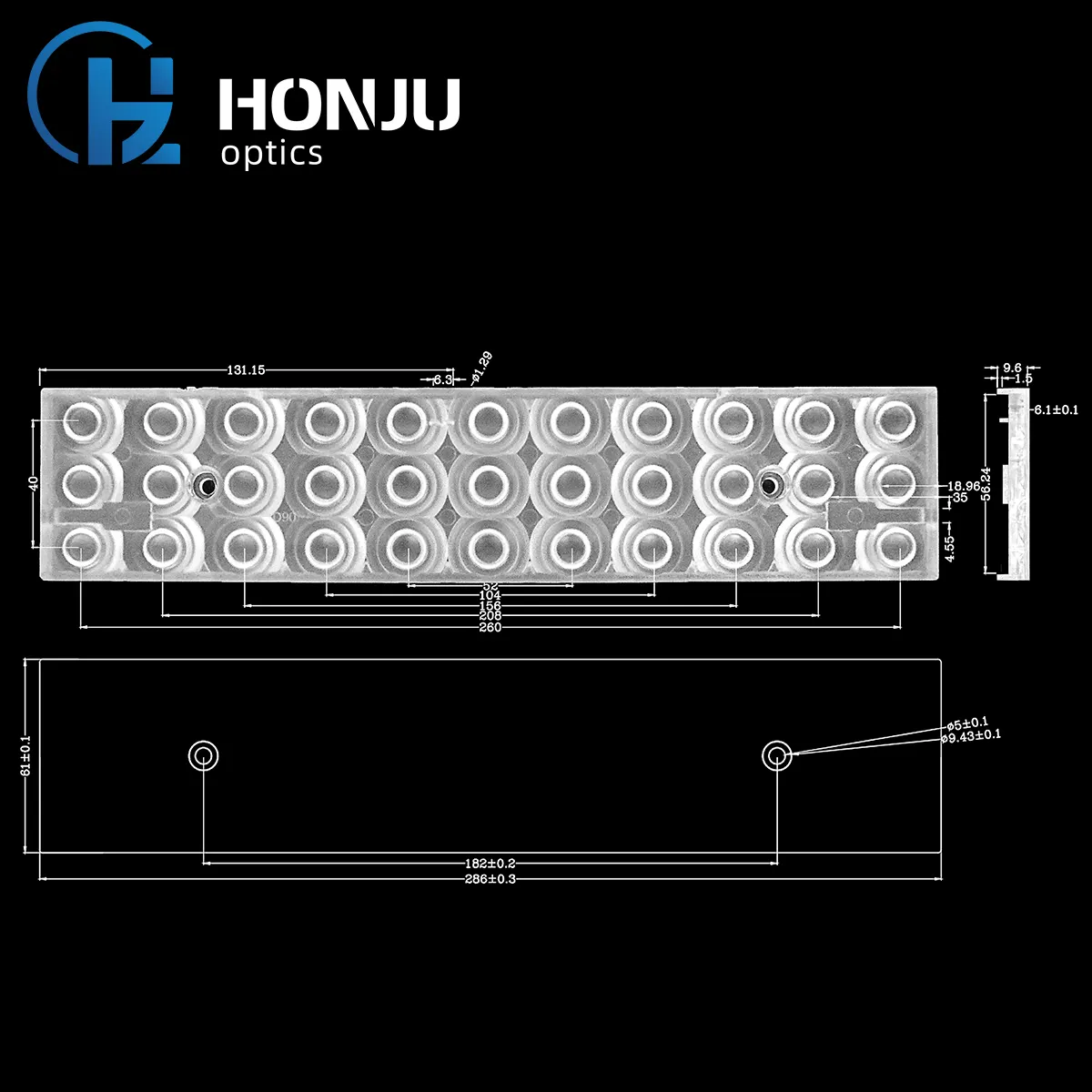 Honzhu Manufacturing 90 Degree Optical Plastic Light Indoor PMMA Module Led Replacement Linear Lens