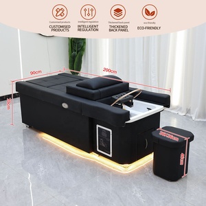 Cadeira de Lavagem de Cabelo 3 em 1 Personalizada de Fábrica com Massagem para os Pés, Mesa de Spa para Pedicure e Cama de Shampoo com Luzes de Faixa - Product Image 5