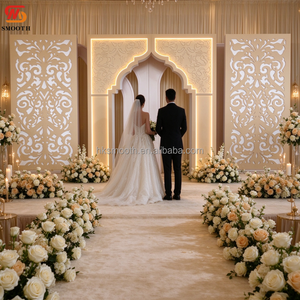 Arche lumineuse creuse islamique en PVC LED personnalisée pour mariage, toile de fond et décoration d'entrée d'événement, vente en gros usine SMOOTH - Product Image 1