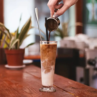 Cuillère à long manche en acier inoxydable moderne, cuillère à thé glacé, cuillère à café, cuillère à cocktail pour bars et restaurants