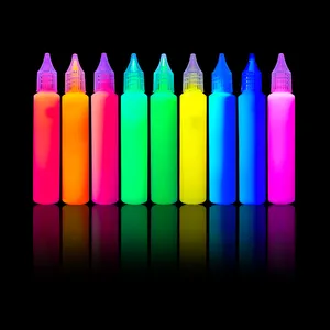 Sanat malzemeleri DIY boyama 9 renkler 30ML kiti çocuklar için toksik olmayan DIY projeleri karanlıkta Glow akrilik toksik olmayan sanat akrilik boya seti