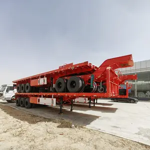 60 טון 80 טון סופר קישור מיכל משאית שטוחה נגרר אוכף שטוח נגרר עם דולי למונגוליה פחם