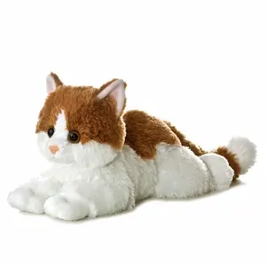 2024 Hot Sale Simulation Cute Plush Stuffed Cat Toy Custom Lying Animal Doll For Kids