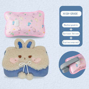 Lesheros Cartoon Winter Safety Rechargeable Fleece Plush Hot Water Bag Hand Warmer for Baby - Product Image 5