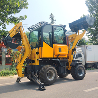 Penjualan Pabrik Backhoe Loader untuk Lanskap, Pekerjaan Tanah, Backhoe Loader Hidrolik Diesel Bertenaga Kuat, Backhoe Excavator Loader