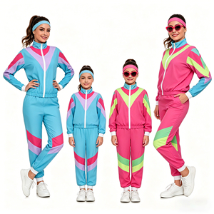 Costume des années 1980, vêtements de sport vintage des années 80, mode rétro, survêtements, costumes disco pour la famille, costumes assortis - Product Image 1