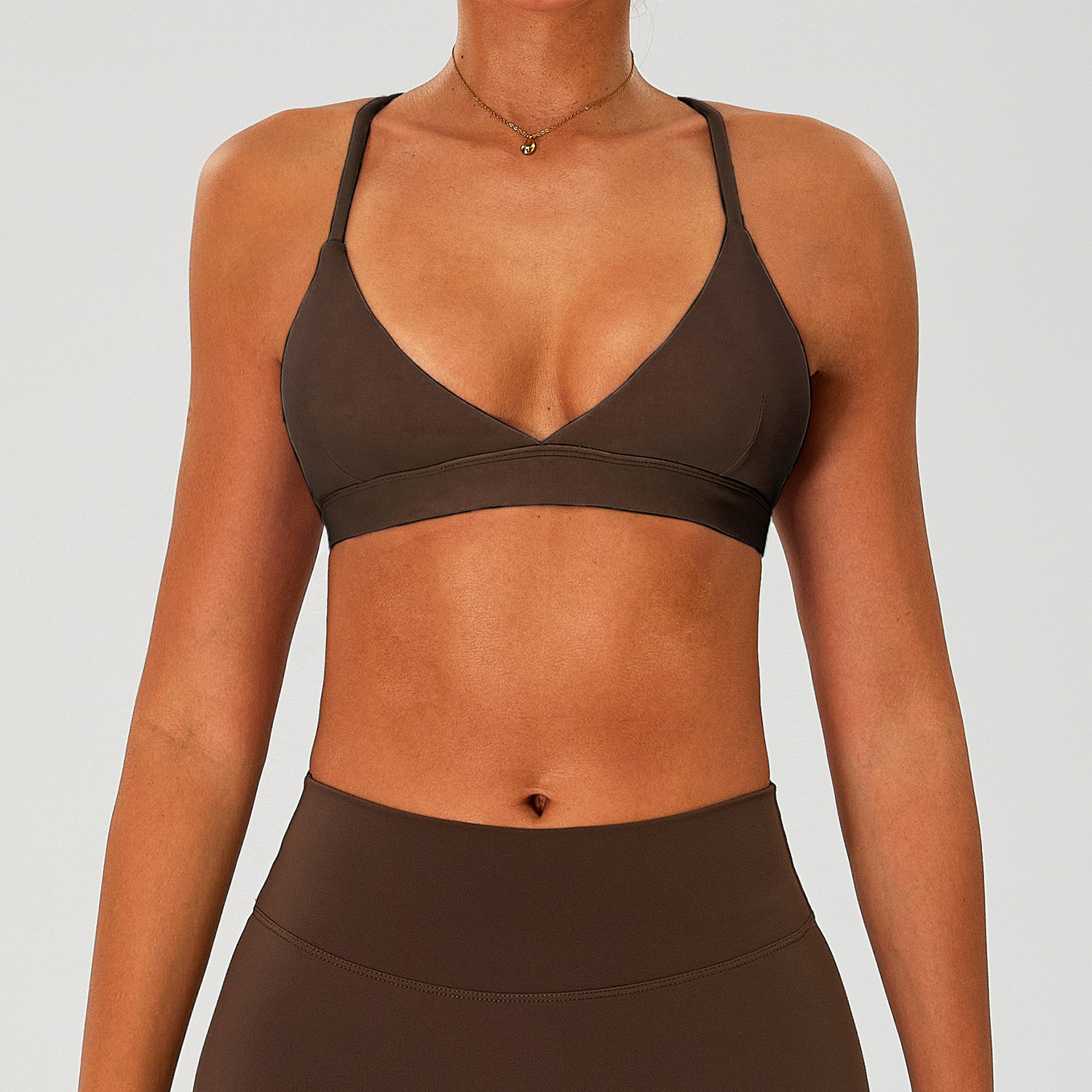 Women's Cross Back Sports Bra Quick Dry Solid Spandex / Nylon Workout Gym Yoga Tops