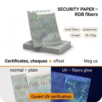 Papier de Sécurité Coloré avec Fibres Fluorescentes, Filigrane Anti-Contrefaçon et Ligne de Sécurité Imprimée pour Mesures de Sûreté (Épicerie)