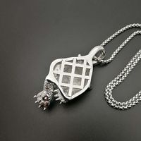Collier pendentif tête de léopard en or personnalisé pour homme, serti de pierres