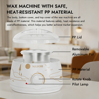Máquina de Cera Depilatoria Universal de 500 ml con Cera Dura y Suave, Temperatura Ajustable de 30-125°C ℃