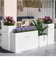 Pots de fleurs carrés en acier galvanisé avec revêtement en poudre, sur mesure, pour la maison et l'extérieur, vente en gros
