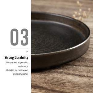 Directo de fábrica al por mayor hotel negro mate nórdicos de cena de porcelana placa vajilla de cerámica restaurante placas - Product Image 5