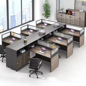Mesas de Oficina con Compartimentos, Muebles Modernos para <span class=keywords><strong>Call</strong></span> <span class=keywords><strong>Center</strong></span>, Estación de <span class=keywords><strong>Trabajo</strong></span> con Partición de Madera para Computadora - Product Image 2