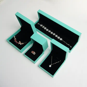 <span class=keywords><strong>SESI</strong></span> nuevo diseño barato papel verde 'joyería' caja embalaje collar pulsera pendiente joyería papel conjunto caja con terciopelo - Product Image 4