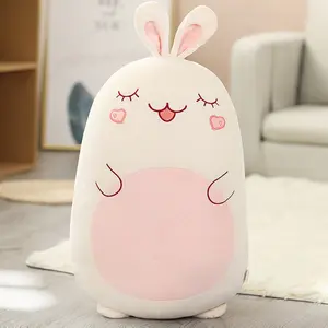 Commercio all'ingrosso Cartoon Animal Rabbit Pig Sleeping Pillow Peluche ripiene Cute Soft Hugging Pillow Peluche For Baby