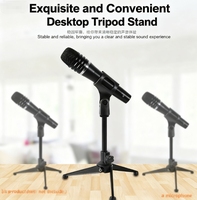 Mini trépied pliable de support de support de microphone de bureau portatif avec le support réglable de microphone en métal