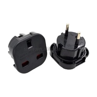 Adaptateur de prise européenne Royaume-Uni vers UE Adaptateur de voyage 3 broches vers 2 broches Type G vers Type C,E,F pour l'Espagne, la France, l'Italie, les Pays-Bas et la Grèce,