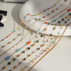 قلادة من الخرز من الفولاذ المقاوم للصدأ Pvd مقاومة للماء للنساء ، قلادة من المجوهرات البوهو بسعر الجملة - Product Image 2