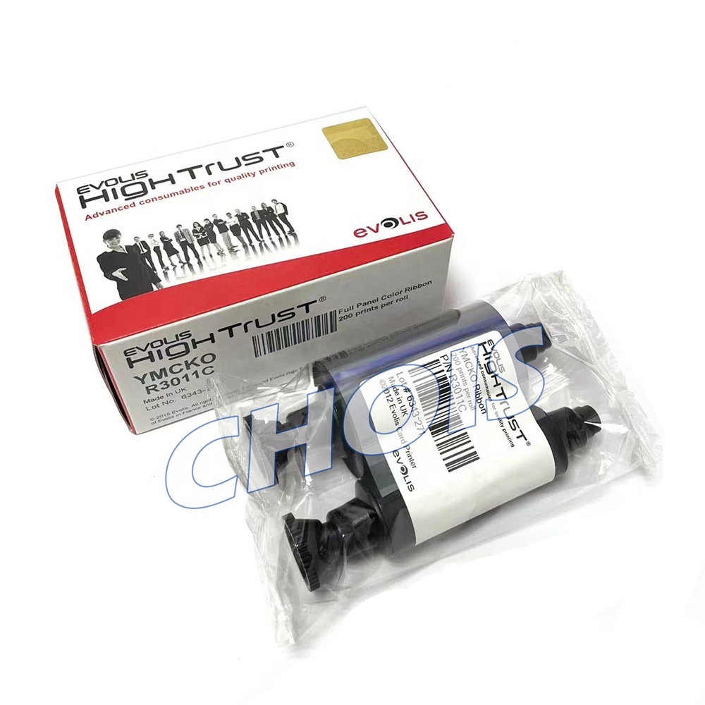 Evolis R3011 YMCKO Ribbon - 200 Prints for Card Printers
