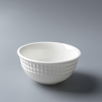 Bol de riz et de nouilles en céramique blanc pur de 4 à 8 pouces Design coréen classique pour la maison et l'hôtel Restaurant grand bol à soupe en porcelaine