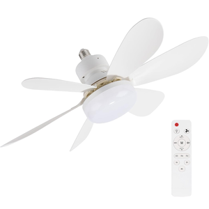 Ventilateur de plafond LED silencieux moderne pour la maison, le bureau, la salle à manger, 18W DC 220V, corps de lampe en ABS, base de convertisseur E27, télécommande pour chambre à coucher - Product Image 1