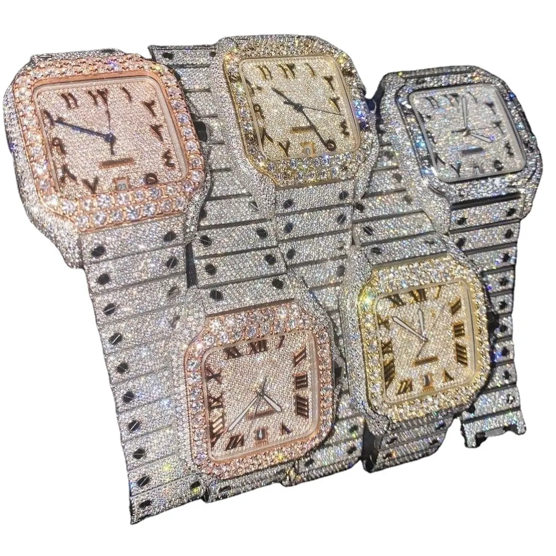 Nieuwe 2025 Mens Iced Out Merk Horloge Honingraat Instelling Vvs Moissanite Horloge 41Mm