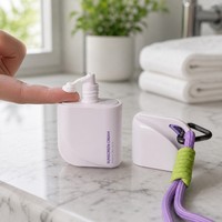 Flacon portable en plastique PP de 50 ml (1,6 oz) pour crème solaire avec crochet de suspension, réutilisable, pour fond de teint BB/CC