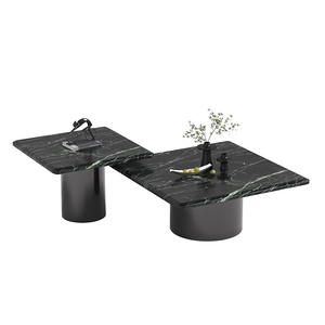 Tavolino da Caffè <span class=keywords><strong>Rotondo</strong></span> di Lusso Minimalista Italiano in Acciaio Inossidabile e <span class=keywords><strong>Marmo</strong></span> Naturale con Vano Contenitore per Soggiorno di Alta Gamma - Product Image 1