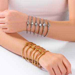 Bracciale Personalizzato Lucido Morbido a Osso di Serpente Placcato Oro Impermeabile in Acciaio Inossidabile 316L per <span class=keywords><strong>Coppia</strong></span> - Product Image 4