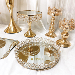 Nampan Kue Logam Bulat untuk Pajangan Kue Pernikahan, Meja Teh dan Hidangan Penutup, Set Besi dan PC, Dekorasi Pernikahan, Peralatan Kue - Product Image 3