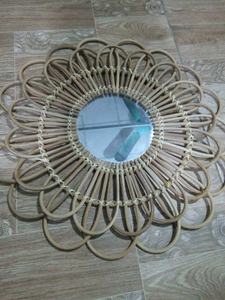 Espejo enmarcado de ratán en forma de ojo, para decoración, venta al por mayor - Product Image 4