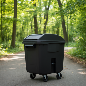 Bidone della Spazzatura Commerciale Rubbermaid 200 L Nero con Ruote per Conservazione Alimenti - Product Image 3