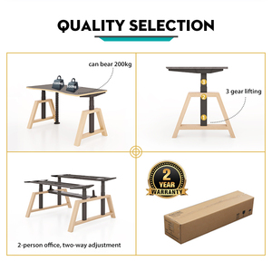 Escritorio Eléctrico de Altura Ajustable, Modular, Extensible, Moderno, Convertible, Ergonómico, de Madera, de Grado Comercial, para Oficina, 3-5 Personas - Product Image 3