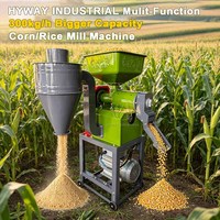 Machine à moudre le riz, le blé et le maïs Hyway Industrial, capacité portable de 300 kg/h, grande capacité
