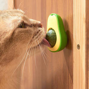 QbellPet <span class=keywords><strong>2026</strong></span> Nuovo Arrivo Giocattolo per Animali Domestici Rotante Divertente Gioco Interattivo con Erba Gatta a Forma di Avocado Palla di Erba Gatta Giocattoli per Gatti - Product Image 4