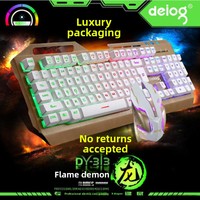 Clavier de jeu mécanique Deiog DY-M303 en alliage d'aluminium Cherry, rétroéclairé, USB, programmable, pleine taille, design ergonomique, multimédia